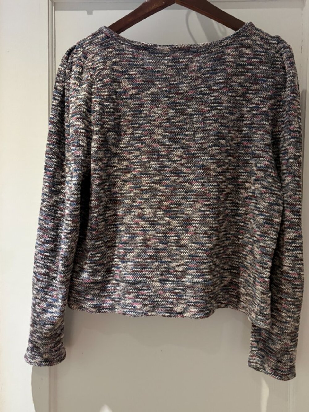 Madewell Multicolor Marled Knit Pullover Sweater Size Medium Cotton, Pink/Gray - Picture 4 of 9